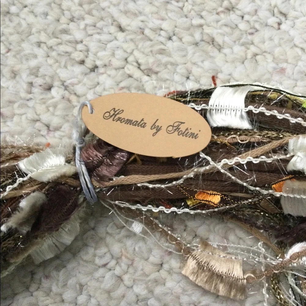 Infinity textile necklace/scarf Handmade in Greece Brown earth tones